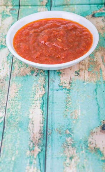 Spaghetti Sauce In White Bowl — Stock Photo, Image