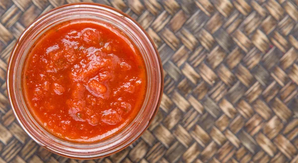 Spaghetti saus In Mason Jar — Stockfoto