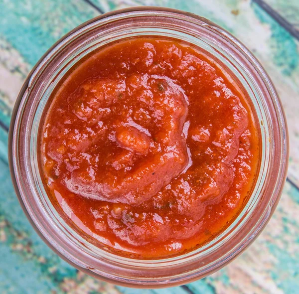 Spaghetti Sauce In Mason Jar — Stock Photo, Image