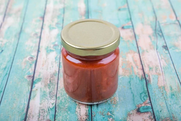 Spaghetti saus In Mason Jar — Stockfoto