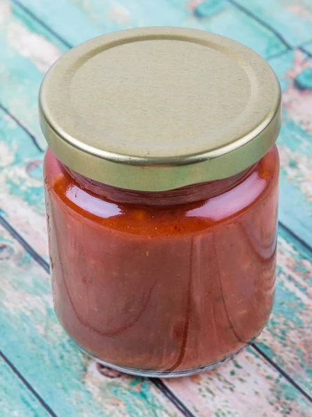 Spaghetti Salsa Mason Jar — Foto Stock