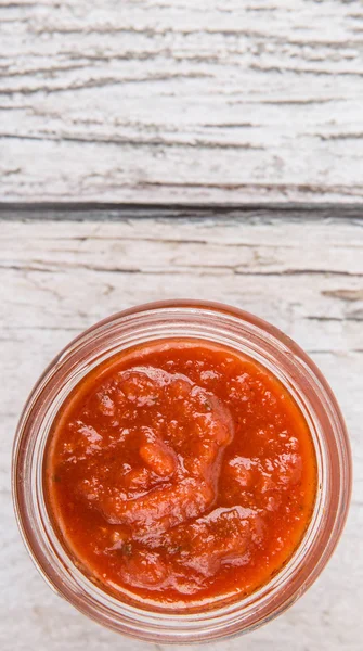 Spaghetti saus Mason Jar — Stockfoto