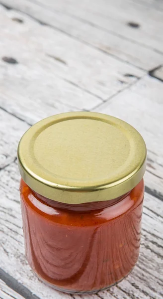 Spaghetti saus Mason Jar — Stockfoto