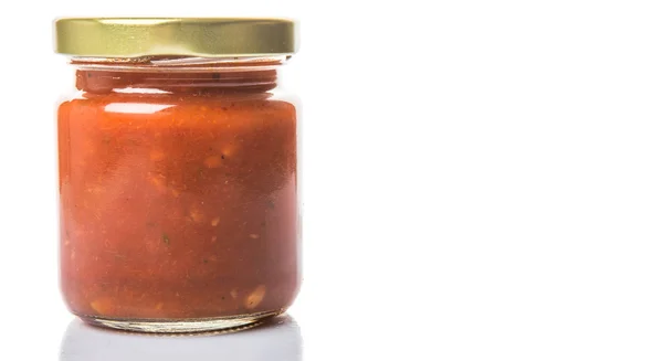Spagetti sosu Mason kavanoza — Stok fotoğraf
