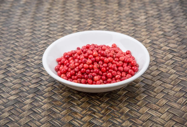 Pink Peppercorn In White Bowl