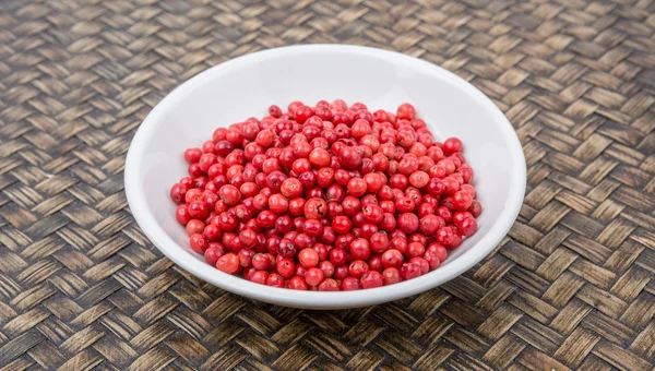 Pink Peppercorn In White Bowl