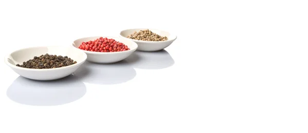 Peppercorns In White Bowl — Stock Photo, Image