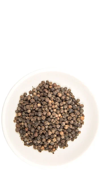 Black Peppercorn In White Bowl — Stock Photo, Image