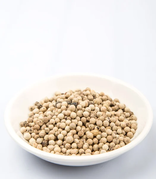 White Peppercorn In White Bowl — Stock Photo, Image