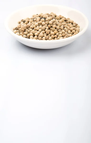 White Peppercorn In White Bowl — Stock Photo, Image