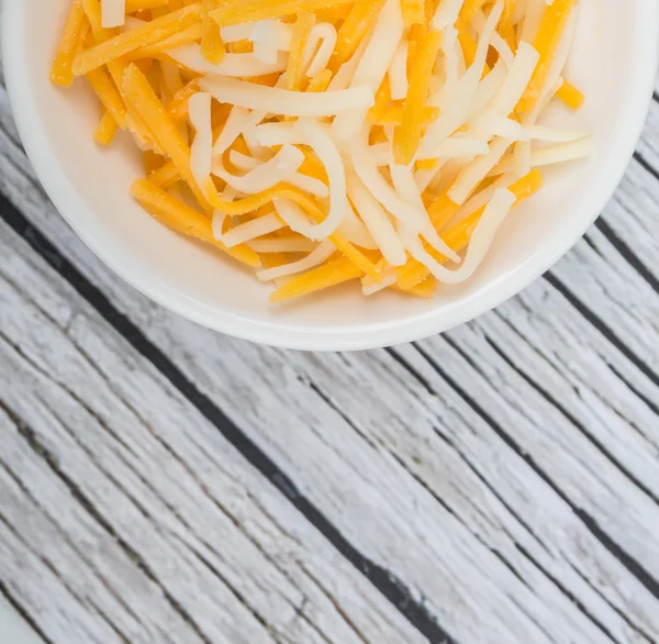 Grated Mozzarella And Cheddar Cheese — Stock Photo, Image