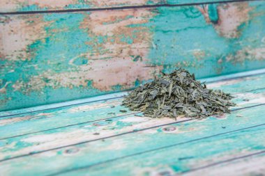 Japon Yeşil çay yaprakları kurutulur