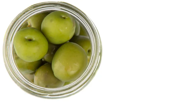 Peitattu vihreä oliivi hedelmät — kuvapankkivalokuva