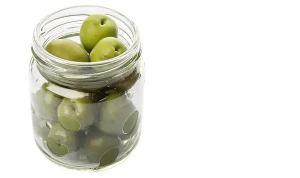 緑のオリーブ果実をピクルス — ストック写真