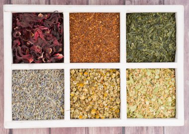 Kurutulmuş bitkisel çay seti