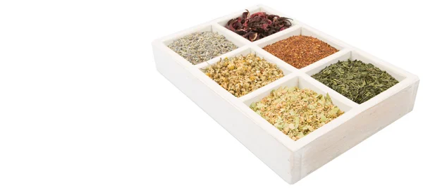 Set de té de hierbas secas — Foto de Stock