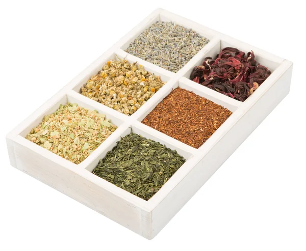 Set de té de hierbas secas — Foto de Stock