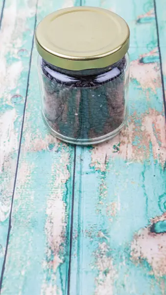 Schwarze Hirse im Glas — Stockfoto