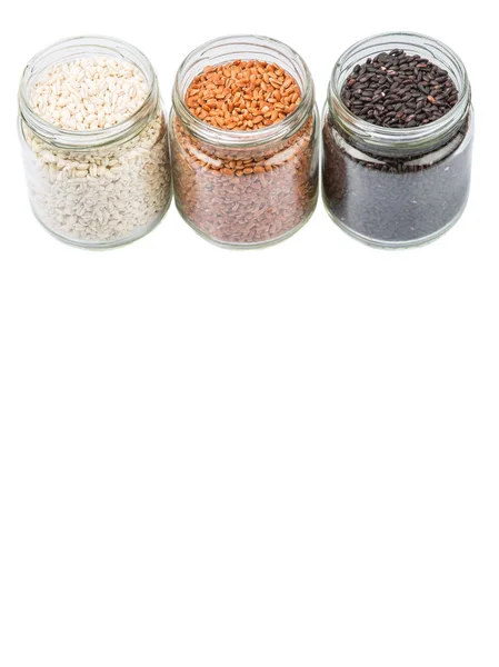 White, brown, black millet — Stock Photo, Image