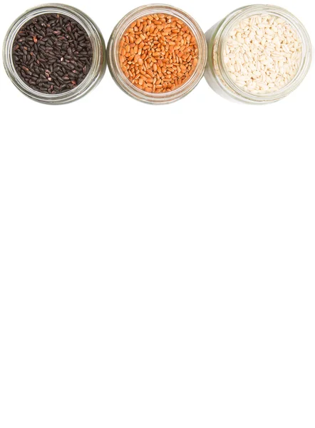 White, brown, black millet — Stock Photo, Image