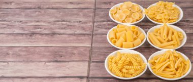 Çeşitli makarna şekilleri