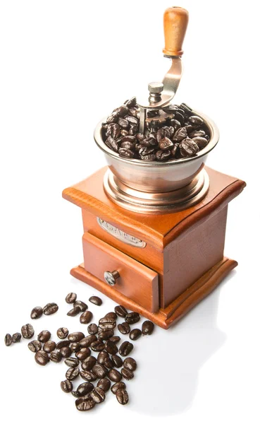 Chicco di caffè e caffè mulino — Foto Stock