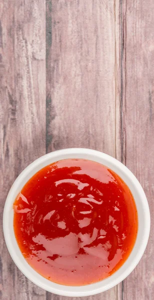 Chili Sauce In White Bowl — Stock Photo, Image