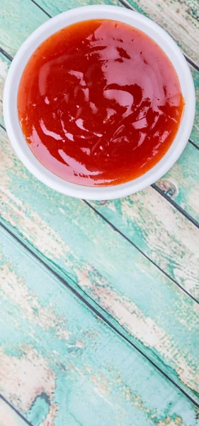 Chili Sauce In White Bowl — Stock Photo, Image