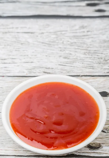 Chili Sauce In White Bowl — Stock Photo, Image