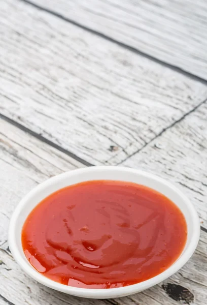 Chili Sauce In White Bowl — Stock Photo, Image