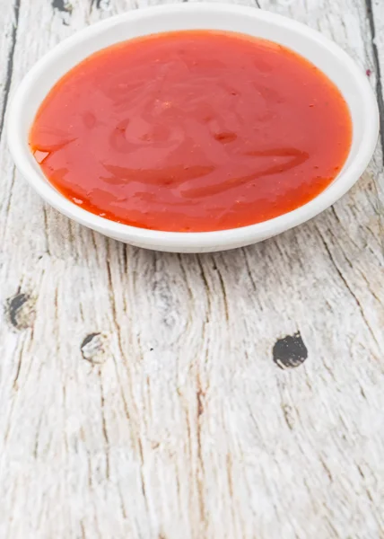 Chili Sauce In White Bowl — Stock Photo, Image