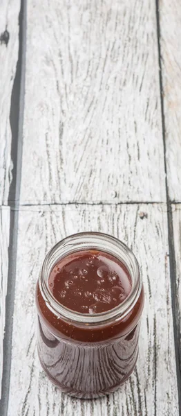 Raspberry Curd In Jar — Stock Photo, Image