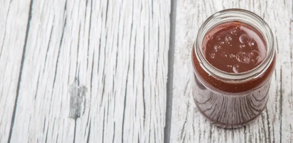 Framboise caillé dans le pot — Photo