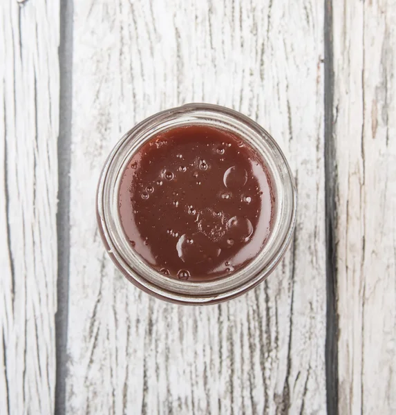 Raspberry Curd In Jar — Stockfoto