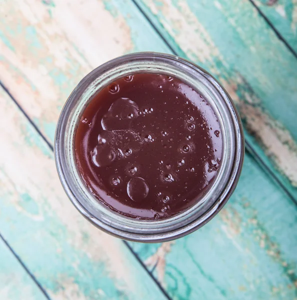 Raspberry Curd In Jar — Stock Photo, Image