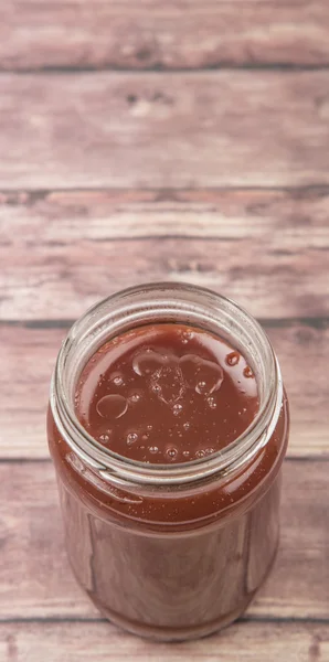 Raspberry Curd In Jar — Stockfoto