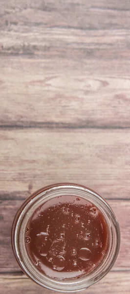 Raspberry Curd In Jar — Stockfoto