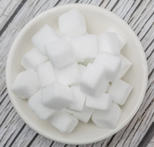 Bílý cukr kostky — Stock fotografie