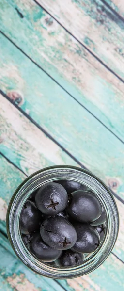 Nakládané olivy černé — Stock fotografie