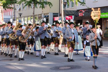 Rosenheim, Germany, 09/04/2016: Harvest festival parade in Rosenheim clipart
