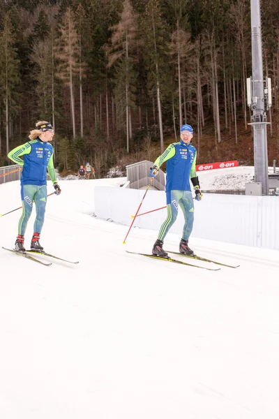 Ruhpolding, Germany, 2016 / 01 / 06: training before the Biathlon World Cup in Ruhploding — стоковое фото