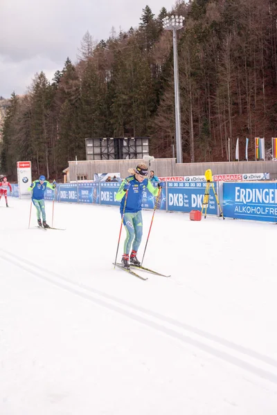 Ruhpolding, Germania, 06 / 01 / 2016: allenamento prima della Coppa del Mondo di Biathlon a Ruhploding — Foto Stock