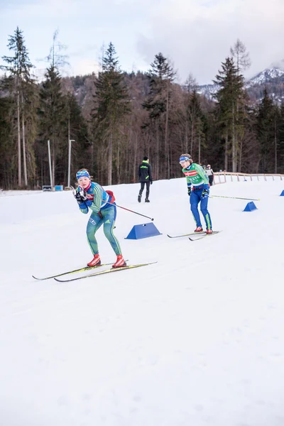 Ruhpolding, Germany, 2016 / 01 / 06: training before the Biathlon World Cup in Ruhploding — стоковое фото