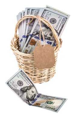 Tekne isimi nakışlı sepet içinde bazı dolar