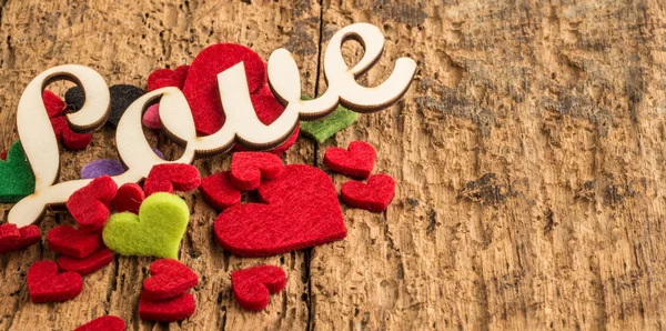 Modello valentino con cuori colorati — Foto Stock