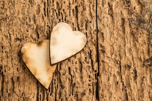 Szablon z drewnianym sercem — Zdjęcie stockowe
