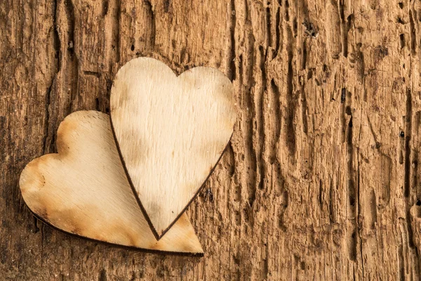 Szablon z drewnianym sercem — Zdjęcie stockowe