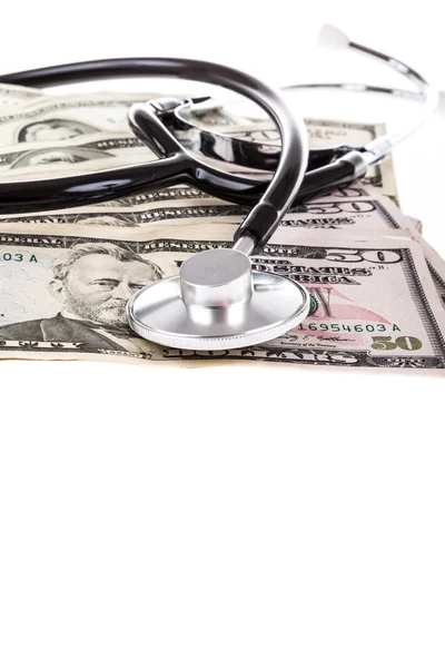 Stethoscope on Dollars — Stock Photo, Image