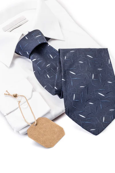 Corbata y camisa como regalo con etiqueta con su nombre —  Fotos de Stock