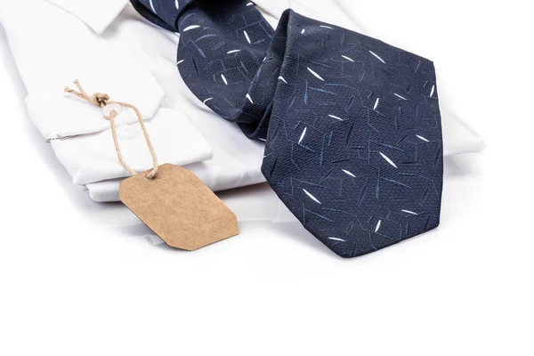 Corbata y camisa como regalo con etiqueta con su nombre —  Fotos de Stock